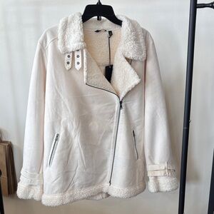 Women's Cream Shearling Jacket